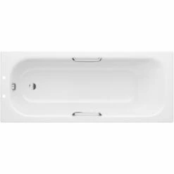 Iona Steel 1700×700 2 Hole Anti-Slip Bath With Grips
