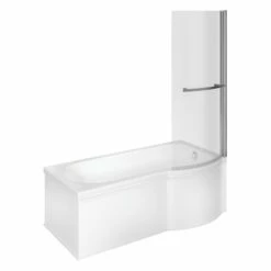 Iona P-Shape Slim Fit 1675mm 0TH Shower Bath RH