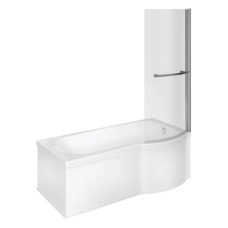 Iona P-Shape Slim Fit 1675mm 0TH Shower Bath RH