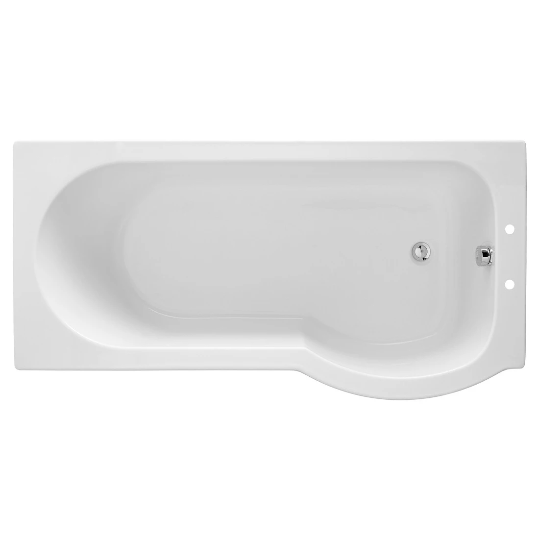Iona P-Shape Slim Fit 1675mm 0TH Shower Bath RH - Image 2