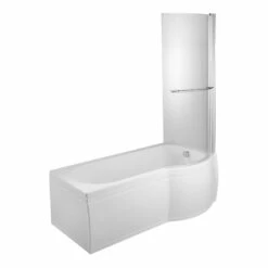 Iona P-Shape Supercast 1675mm 0TH Shower Bath RH