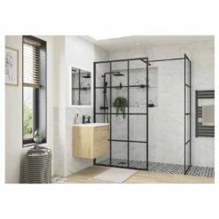 Refresh Wesley Black Framed Wetroom Side Panel 760mm