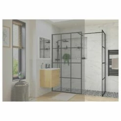 Refresh Wesley Black Framed Wetroom Side Panel 800mm