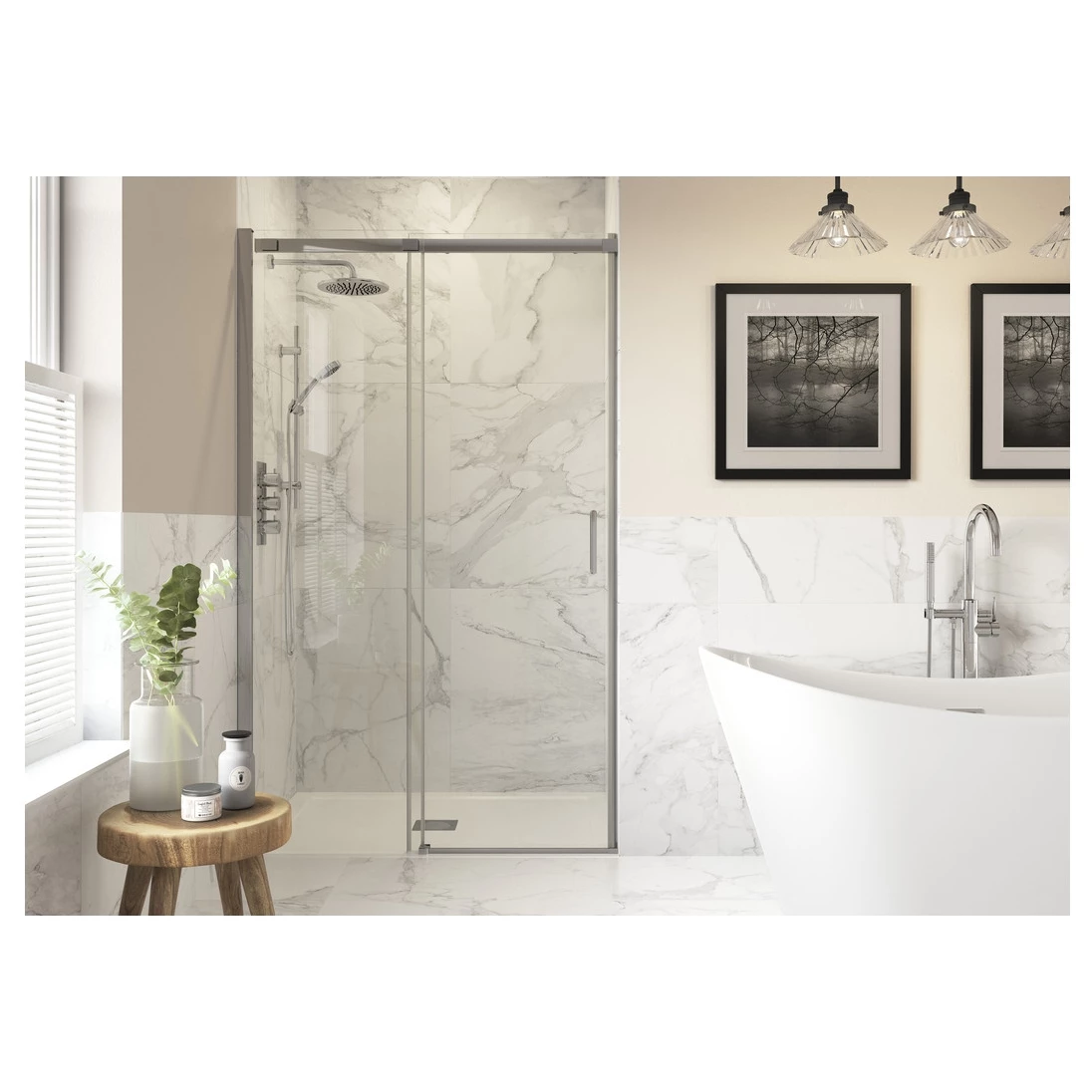 Refresh Wesley Semi-Framed Sliding Door 1100mm