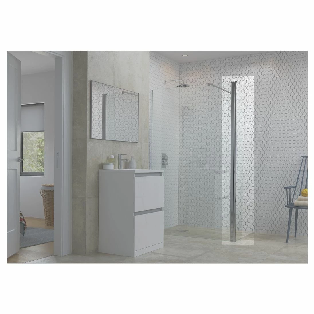 Refresh Dove Wetroom Optional 300mm Rotatable Panel