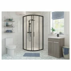 Refresh Classique Framed Black 900mm 2 Door Quadrant