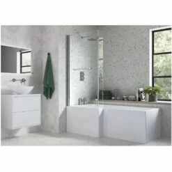 Iona L Shape Bath Screen
