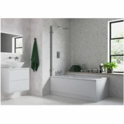 Iona Hinged Straight Edge Bath Screen