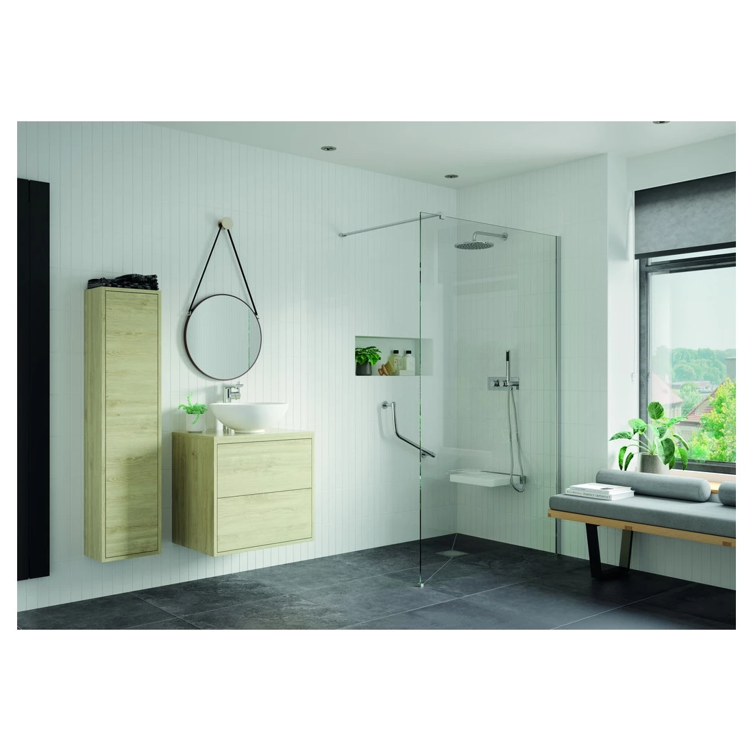 Refresh Wesley Wetroom Panel & Support Bar 800mm - Image 3