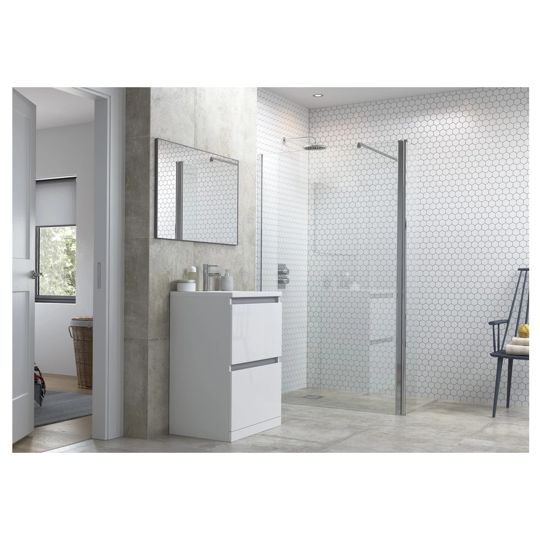 Refresh Dove 1000mm Wetroom Panel & 300mm Rotatable Panel