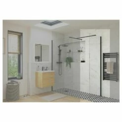 Refresh Wesley Black Profile Wetroom Side Panel 800mm