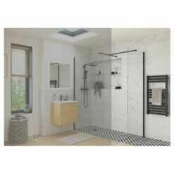 Refresh Wesley Black Profile Wetroom Side Panel 900mm