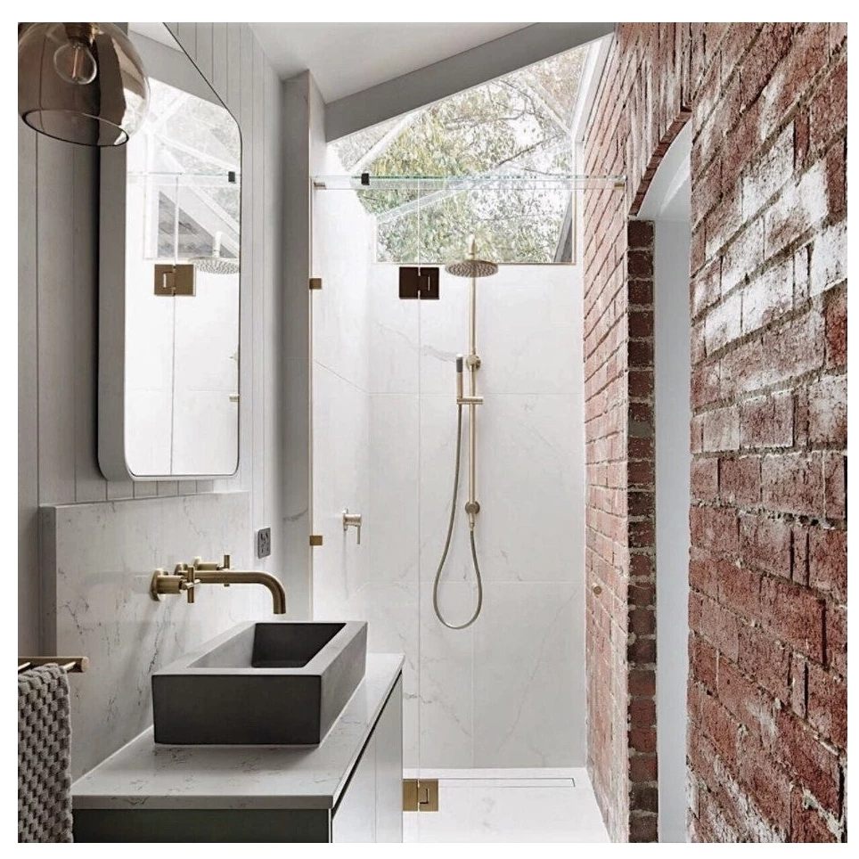 Meir Round Combination Shower Rail With 200mm Head Tiger Bronze - Image 5