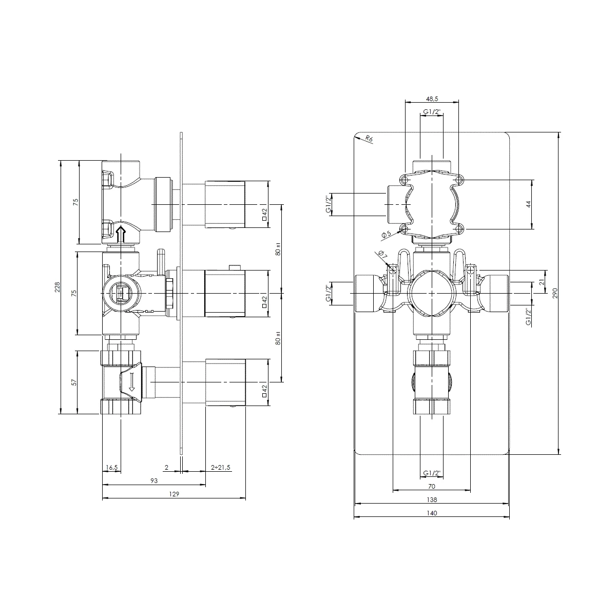 Methven Kiri 3 Way Concealed Shower Valve Chrome - Image 2
