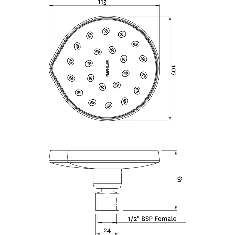 Methven Kiri MK2 Wall Shower Rose - Image 2