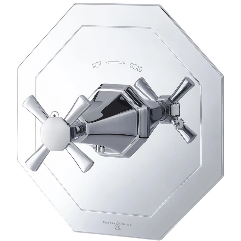 Perrin & Rowe Deco Cross Concealed Thermostatic Shower No Flow Control