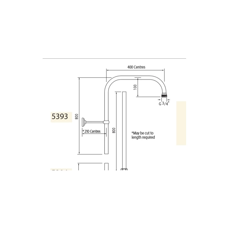 Perrin & Rowe Fixed Riser 800 X 400mm Pewter - Image 2