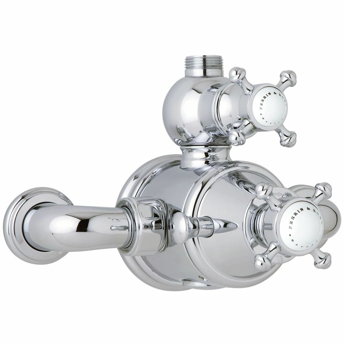 Perrin & Rowe Georgian Crosstop Exposed Shower Mixer Pewter