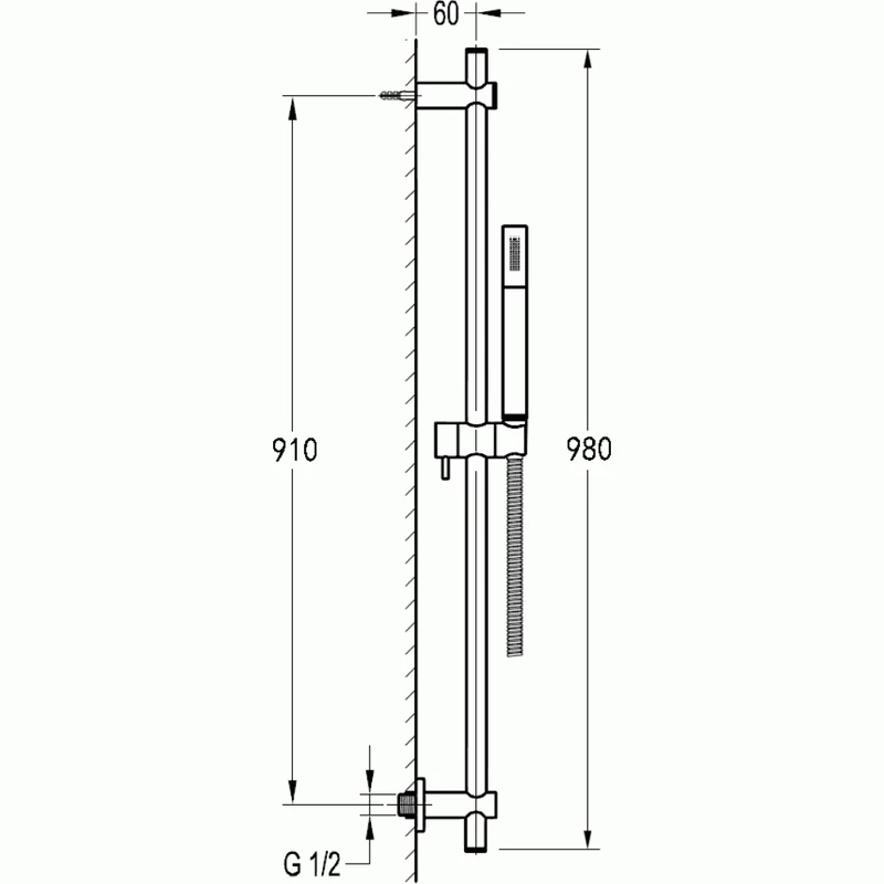 Imex Pura Levo Extended Riser Rail Kit With Single Function Handset - Image 2