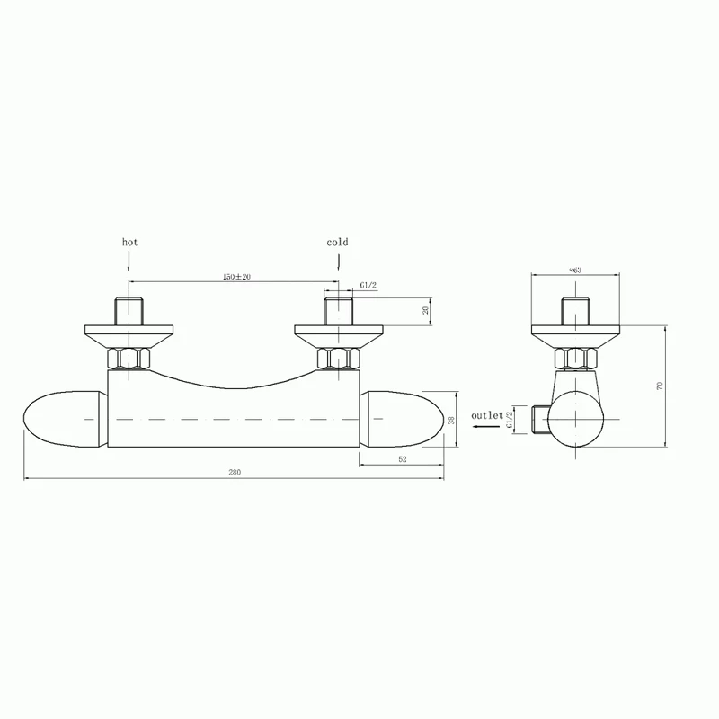 Imex Pura Thermoforce 1 Round Shower Valve - Image 2