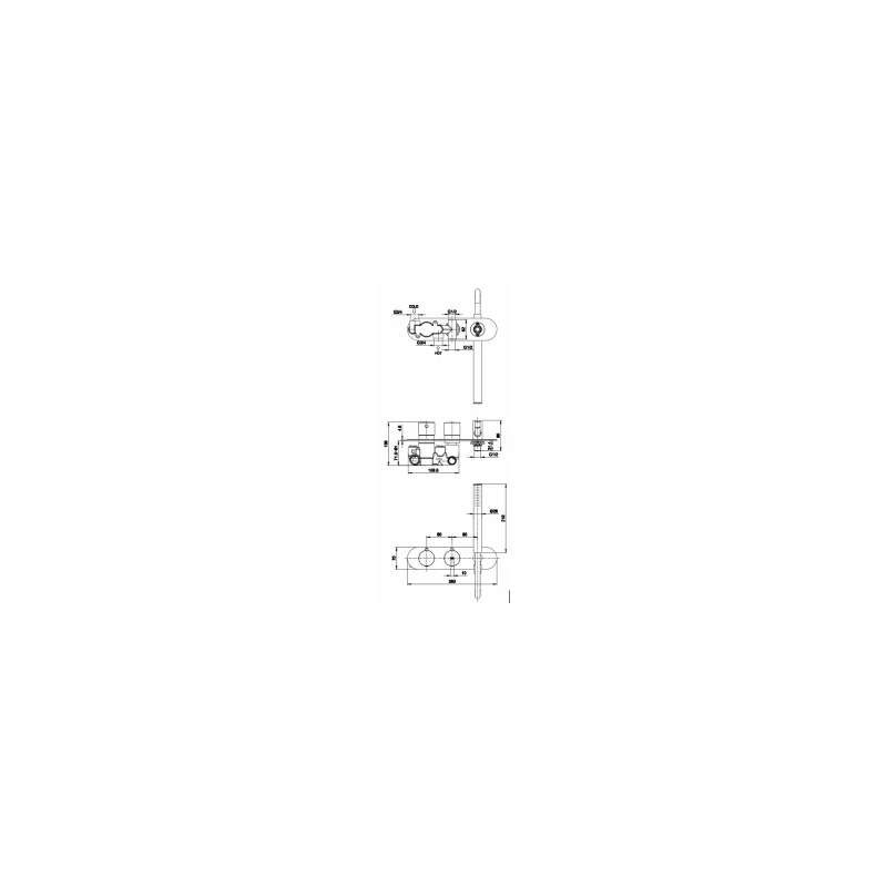 RAK Feeling Round Horizontal Dual Outlet Valve With Wall Outlet Grey - Image 2