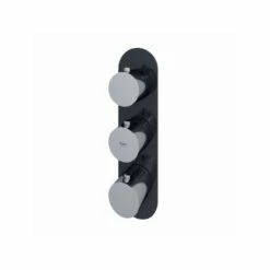RAK Feeling Round Dual Outlet Thermostatic Shower Valve Black