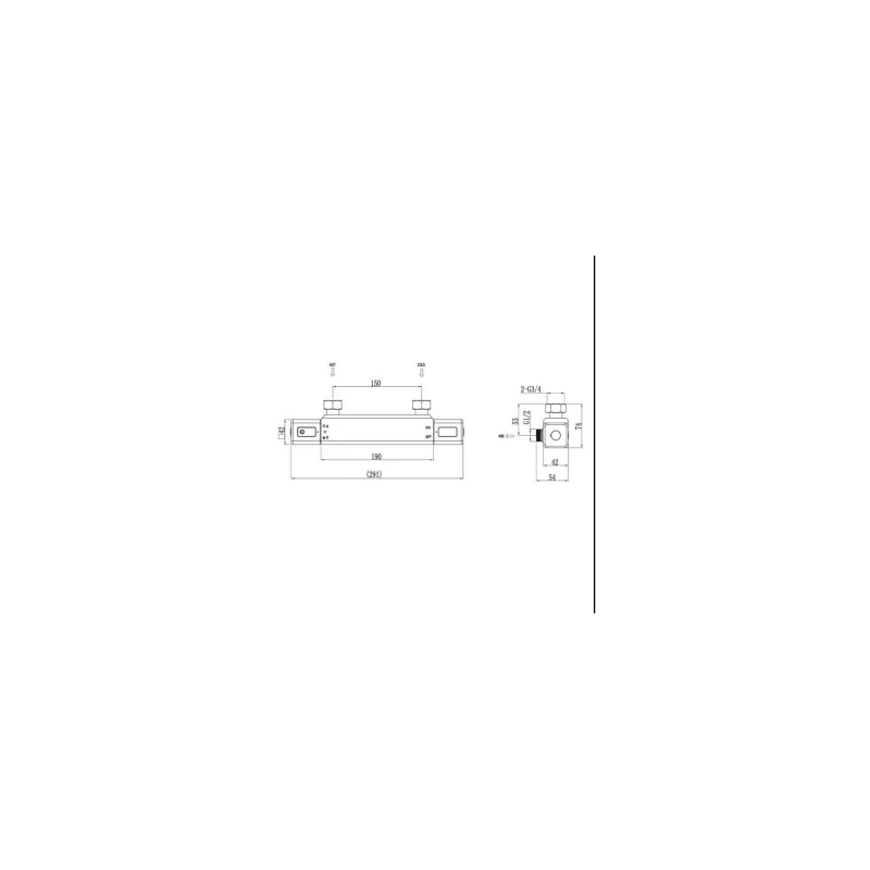 RAK Resort Wall Mounted Exposed Thermostatic Shower Valve - Image 2