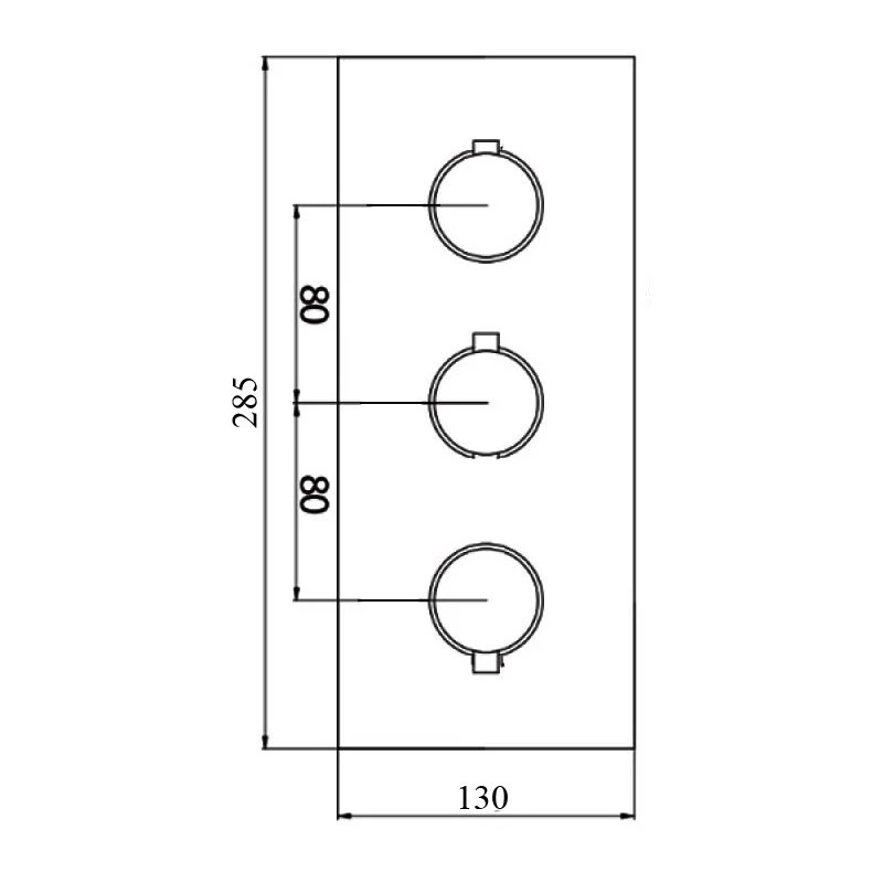 RAK Thermostatic Round 2 Outlet 3 Control Shower Valve Black - Image 2