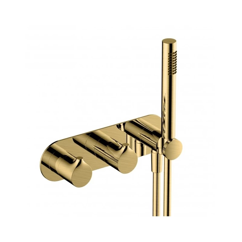 RAK Sorrento Dual Outlet Shower Valve With Handset Brushed Gold