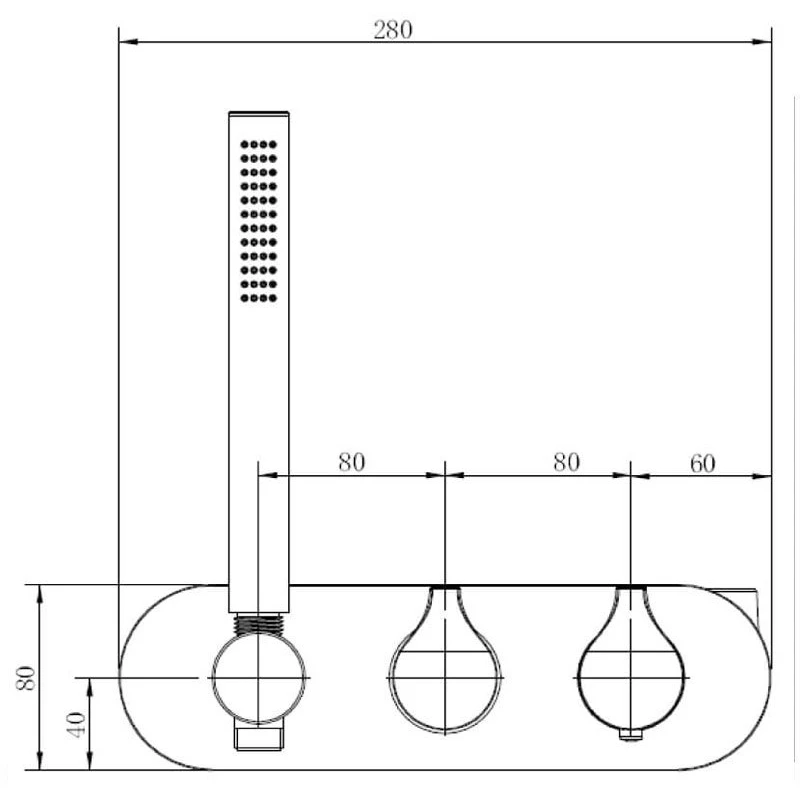 RAK Sorrento Dual Outlet Shower Valve With Handset Brushed Gold - Image 2