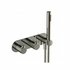 RAK Sorrento Dual Outlet Shower Valve With Handset Brushed Nickel