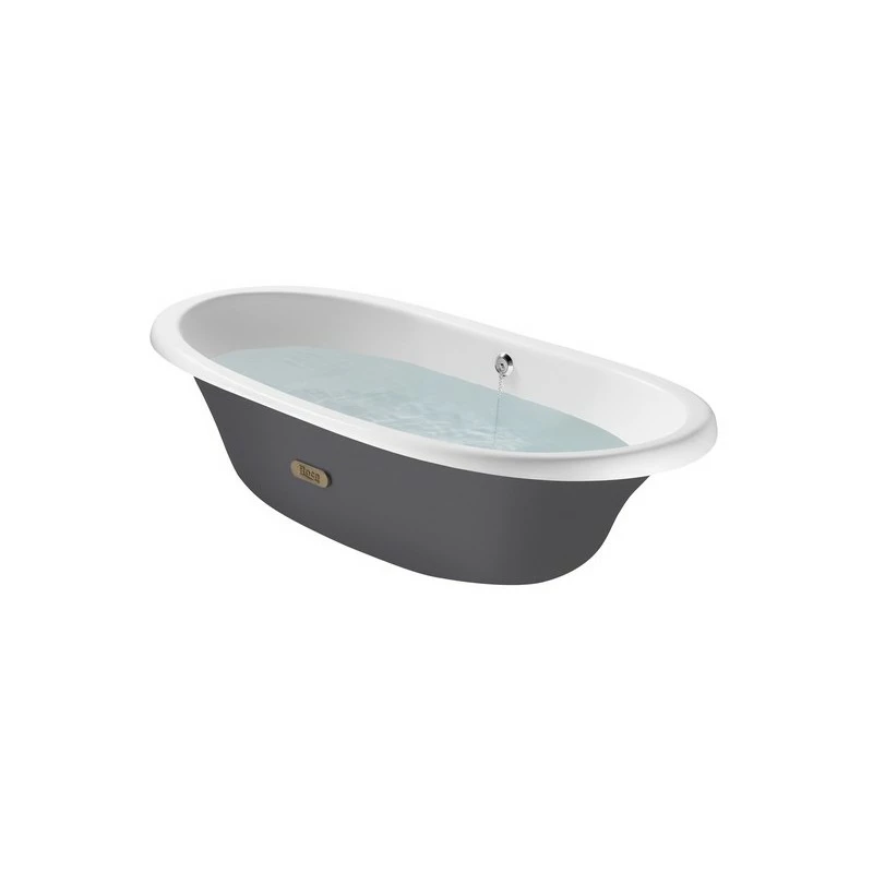 Roca Eliptico Free-Standing Cast Iron Bath 1700 X 850mm Grey