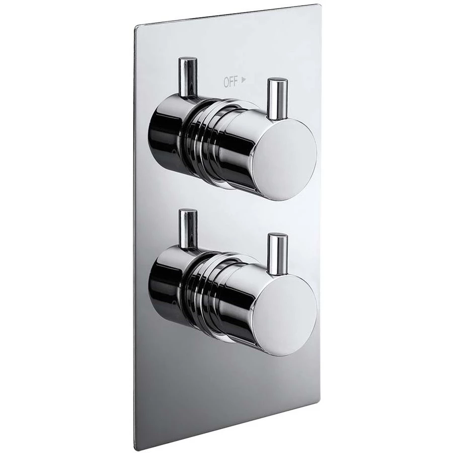 Synergy Twin Round Concealed Chrome Thermostatic Valve