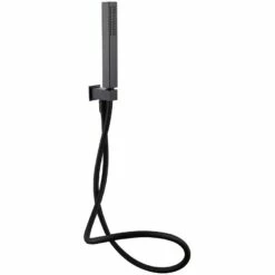 Synergy Square Black Hand Shower Wall Bracket With Outlet Kit