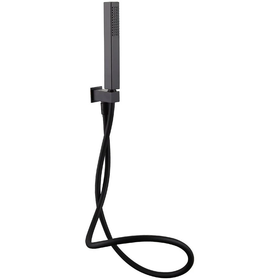 Synergy Square Black Hand Shower Wall Bracket With Outlet Kit