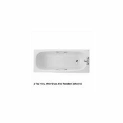 Twyford Celtic Bath 1600×700 2 Tap Slip Resist With Grips & Legs