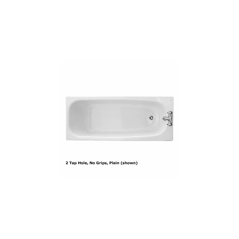 Twyford Neptune Bath 1700×700 2 Tap Plain No Grips