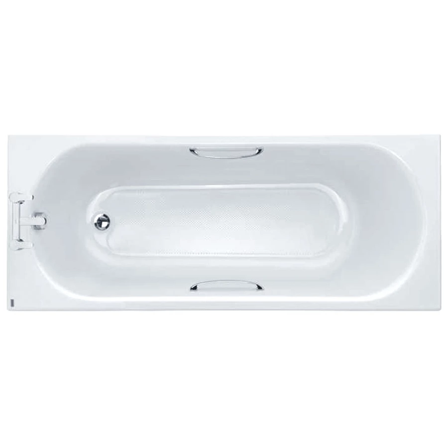 Twyford Opal 1700x700mm Bath 2 Tap Holes Twin Grips Anti Slip - Image 2