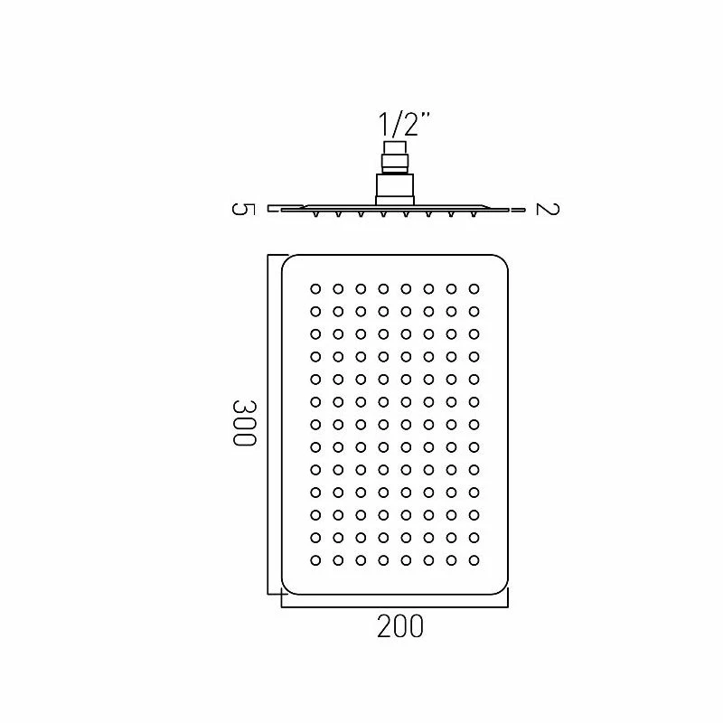 Vado Aquablade Rectangular Slimline Shower Head 200x300mm - Image 2