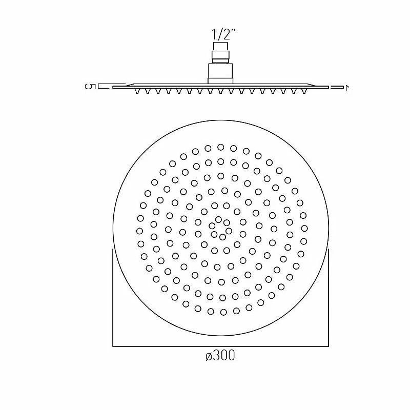 Vado Aquablade Round Slimline Shower Head 300mm - Image 2