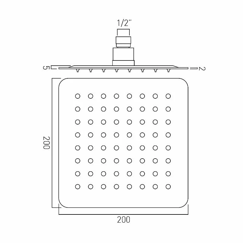 Vado Aquablade Square Slimline Shower Head 200mm - Image 2