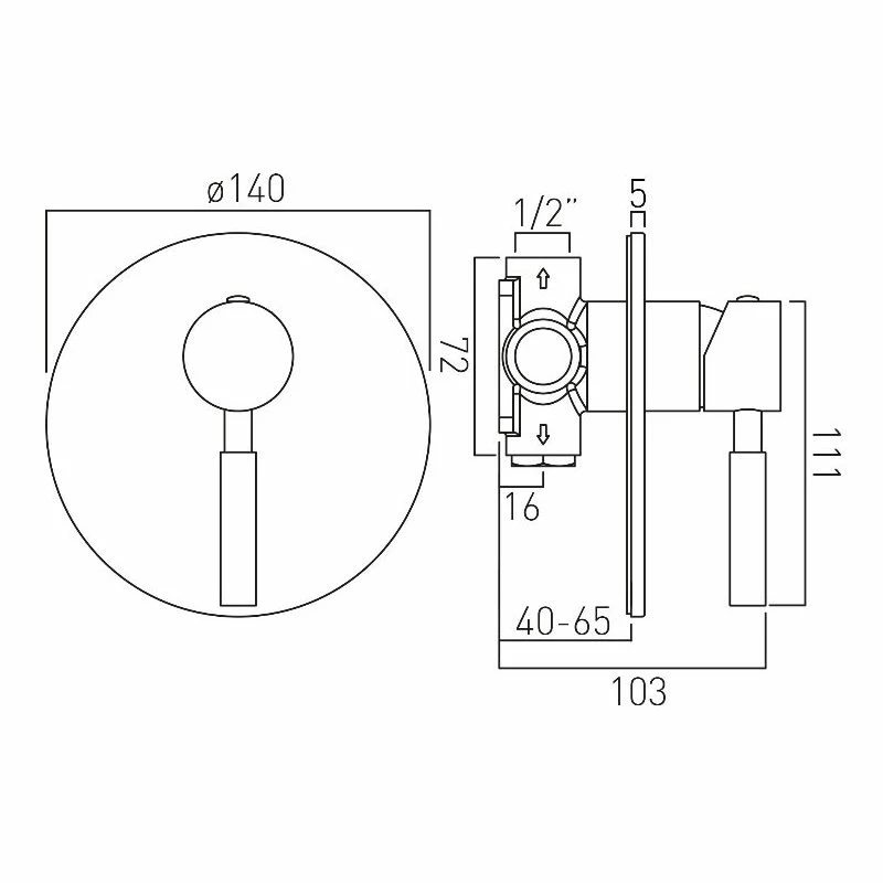 Vado Origins Manual Shower Valve - Image 2