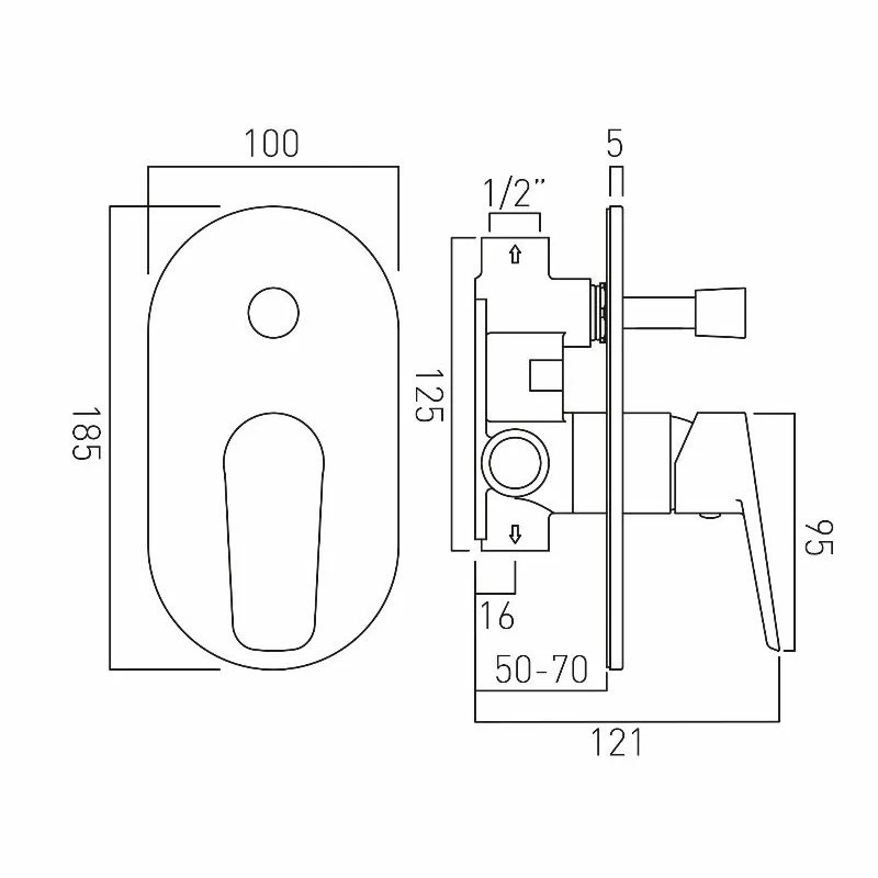 Vado Photon Manual Shower Valve With Diverter - Image 2