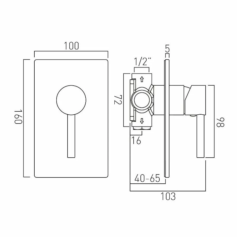 Vado Zoo Manual Shower Valve - Image 3