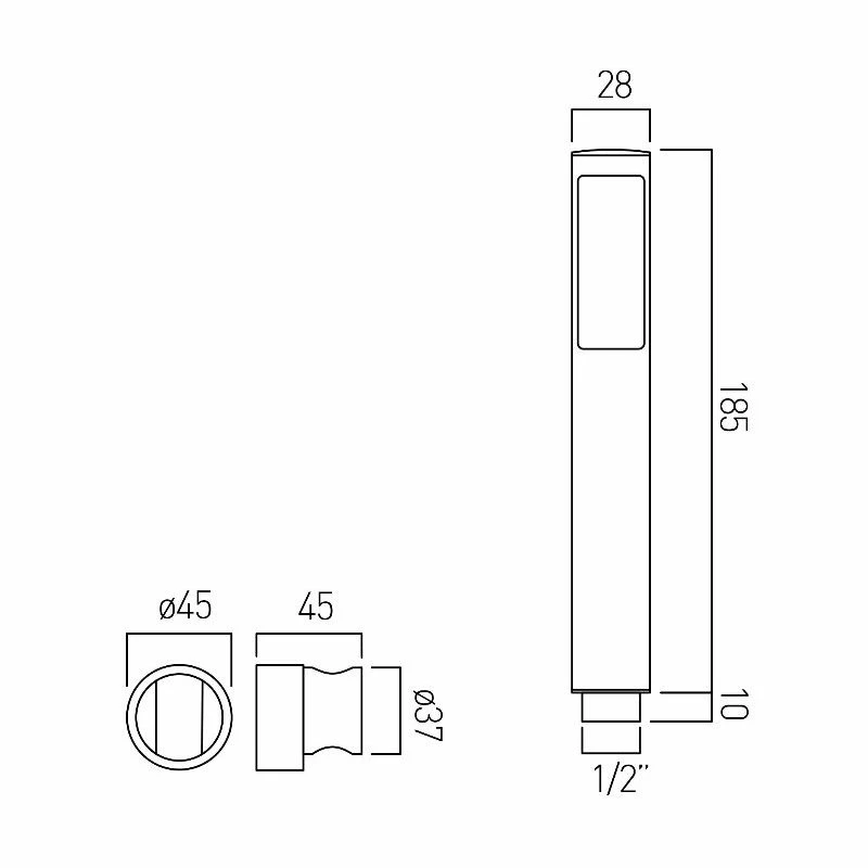 Vado Zoo Single Function Handset With Hose & Bracket - Image 2